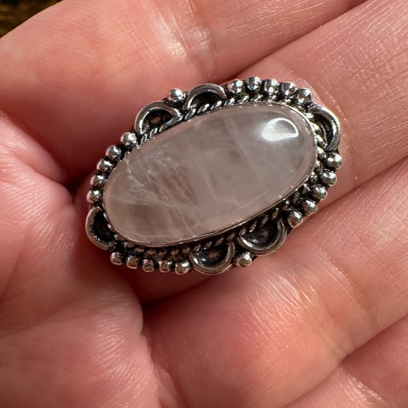 Rose quartz Sterling Silver overlay ring - Picture 12 of 14